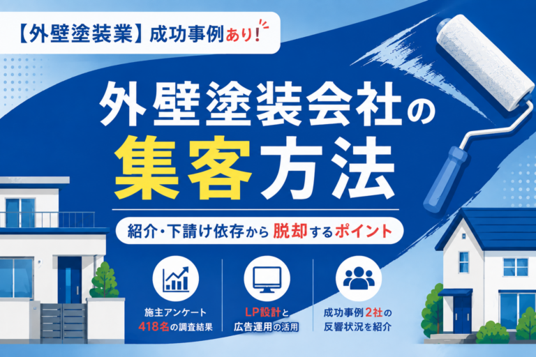 外壁塗装会社の集客方法｜紹介・下請け依存から脱却するポイント
